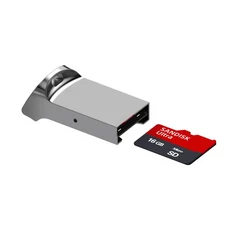 알루미늄 미니 USB 2.0 메모리 카드 리더 어댑터 TF 마이크로 SD PC 컴퓨터 노트북, 02 silver