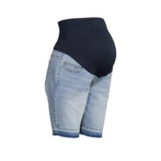 Time and Tru 임산부 버뮤다 진 반바지 라이트 워시 L 라이트워시 블루