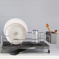 마켓비 ENUM 식기건조대 1단 그레이, 01 ALMA 행주 3팩 30x30