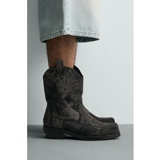 [국내발송] 자라 ZARA 데님 카우보이 부츠 - 블랙