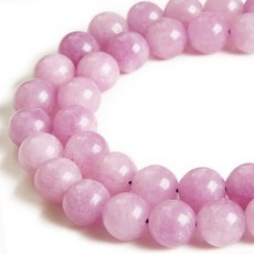 100피스 6mm 블루 화이트 옥 비즈 천연 원석 비즈 공예 및 주얼리 제작용 원형 루즈 비즈, Kunzite