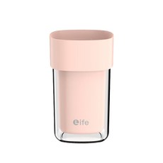 Life 簡約雙層漱口杯 多色可選 安全材質 易清潔, 粉嫩粉, 1個