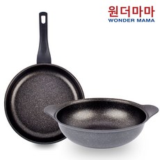 [1+1] 국내산 원더마마 프라이팬 28cm+양수웍 28cm 2종 세트, 1개