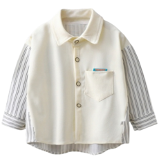 萱寶媽咪baby童裝館 韓版兒童假兩件長袖襯衫 學院風POLO衫 中大童上衣