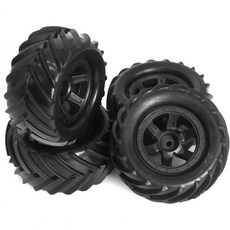 TRAXXAS용 RC 타이어 ERevo용 MJX 16207 16208용 SCY 16101용 HBX 116 몬스터 트럭 부품 4개 세트 90mm 휠 12mm 육각 렌치, TRAXXAS용 RC 타이어 ERevo용 MJX 162