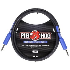 피그 호그 PHSC5 고성능 14 게이지 9 2mm 1/4인치 스피커 케이블 5피트 검은색, 5 ft, Speaker Cable
