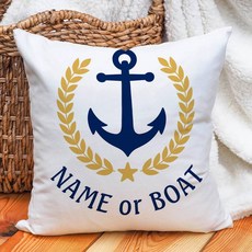 맞춤형 보트 이름 예술적인 베개 커버 해상 장식 앵커 정교한 쿠션 케이스 요트 홈 비치 하우스 선물 218539, 40X40CM, LK240728000102