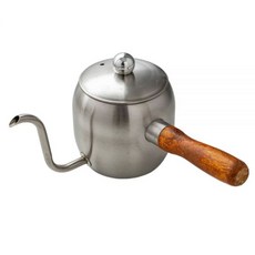 포트 미니 주전자 커피 핸드 나무 카페 스테인레스 스틸 드립 손잡이, D. 블랙 350ml 나무 손잡이