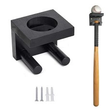 Qkansiw 야구 배트 벽 마운트 견목 소프트볼 걸이 브래킷 컬렉션 및 전시용 액세서리 보관 스탠드 (2개), 2