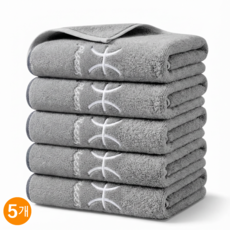 융풍 수건 별자리 감성 코랄 플리스 타월 도톰한 촉감의 고급 극세사 수건, 진회색, 5개