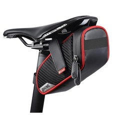 UNIQOCK 자전거 시트 백 자전거 안장 가방 언더 시트 백 자전거 스트랩 온 안장 백 사이클링 백 모든 필수품을 위한 방수 자전거 가방 산악 로드 바이크용 자전거, Red edge, 1개