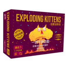 爆炸貓 狂歡派對包 (Exploding Kittens Party Pack) 兒童桌遊 繁體中文版, 1個, 爆炸貓 狂歡派對 新版+牌套