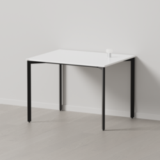 다가구 페르마타 스탠다드 1000 x 800 컴퓨터책상, 아이보리(상판)+블랙(프레임)