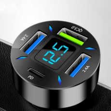 차량용 충전기 멀티 스마트폰 디스플레이 차량용 고속 충전기 시거 포트 듀얼 허브