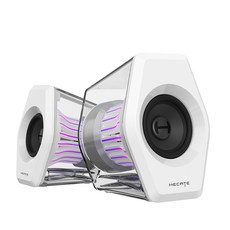 에디파이어 블루투스 5.4 RGB 조명 7.1 서라운드 사운드 2.0 게이밍 컴퓨터 스피커 G2000 PRO, 화이트