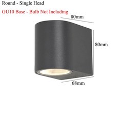 야외 방수 벽 램프 e27 LED 빛 알루미늄 AC86-265 조명, Round Single Head, Bulb Not Including_Black, Black, 1개