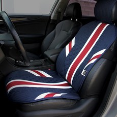 베베카 청량감 넘치는 쿨톤 유니언잭시트 자동차시트커버 운전석 앞좌석 시트커버 아반떼 미니쿠페 그랜져 제네시스 GV80 BMW 패션 리무진시트, 하이리무진, 1개