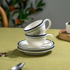 시라쿠스 뉴욕 킹스인 클래식 감성 카페 커피잔, 에스프레소잔(100ml), 2P, 미드나잇 블루