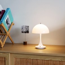 HK.sell 포포 KC 인증 대용량 배터리 무선 충전식 3색 무선 수유등 단스탠드, 화이트