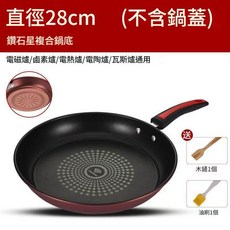 晶鑽不粘平底煎鍋 28cm, 鑽石平底煎鍋 28CM無蓋, 1個