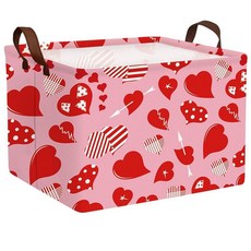 ASKETAM 아동용 대형 빈 부활절 바구니 패브릭 맞춤형 토끼 달걀 부활절 선물 바구니 남아 및 여아용 (토끼 마술사 부활절 달걀), 스트라이프 레드 하트