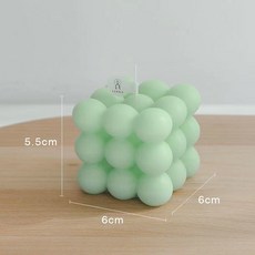 魔方香薰蠟燭 簡約設計 居家裝飾 創意禮品, 大魔方香薰蠟燭綠色鼠尾與海鹽,盒裝
