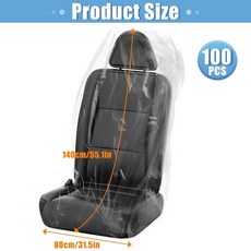 MYFAMIREA 100피스 일회용 카시트 커버 투명 플라스틱 차량 시트 프로텍터 범용 방수 및 얼룩 방지 자동차 트럭 버스 비행기용