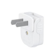 轉動式90度二極旋轉插頭528 電源插頭 90度彎頭 電插插頭 10A 2P插頭 接線插頭, 1個, 白色, 62mm