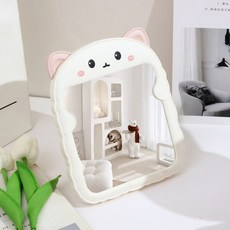 귀여운 동물 캐릭터 탁상거울 거치형 화장 거울 인테리어 거울, 슈가바닐라화이트