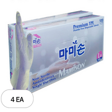 마미손 프리미엄 TPE 위생장갑 L 100매, 4개, 100개입