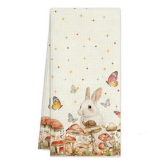 He is Risen 크리스찬 부활절 주방 타월 토끼 핸드 타월 접시 타월 가정 주방 욕실 농장 티 타월 밀가루 자루 타월 40.6 x 61cm(16 x 24인치) 귀여운 부활, 버섯