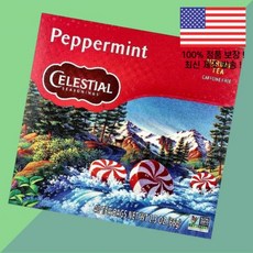 셀레스티얼 시즈닝 허브티 페퍼민트 카페인 프리 티백 40개 2.3온스 66g Celestial Seasonings Herbal Tea Peppermint Caffeine Fre, 1