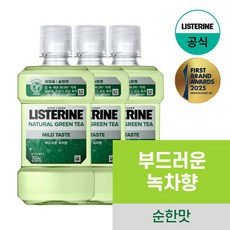 리스테린 내추럴 그린티 마일드 구강청결제, 250ml, 3개