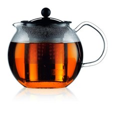 Bodum Assam 티 프레스 스테인리스 스틸 필터 포함 1.0L(34온스), 브러쉬드, 브러쉬드