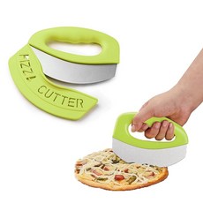 Coollooda 피자 커터 스테인리스제 피자 나이프 안전 케이스 포함 미끄럼 방지 피자 업무용 가정용 손가락 보호 장치 커터 스케퍼 주방 도구