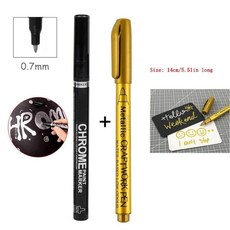 Haile 새로운 미러 마커 액체 펜 세트 실버 크롬 DIY 아트 수지 페인트 마감 금속 공예품 Pe, 06 Marker Set -0.7mm C