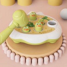 打地鼠玩具 兒童玩具 敲打玩具 嬰幼兒玩具 早教玩具 益智玩具 親子互動玩具 專注力訓練 送禮好物, 【青蛙】萌趣打地鼠（2把錘子顏色隨機）, 1個