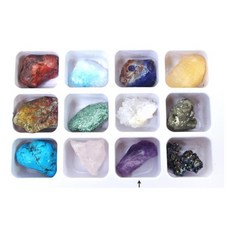 천연광물 과학교구 12종 스톤 보석 과학실습 광물암석표본 과학체험교실, 1세트