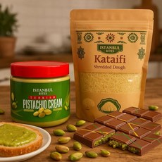 스프레드 Istanbul Bites 카타이피와 피스타치오 페이스트 크림 키트 중동 디저트 세트, 스프레드 Istanbul Bites 카타이피와 피스타치