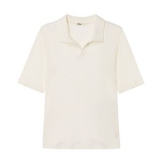 Nau W 실키 울 반팔 카라 티셔츠 Ivory 155661