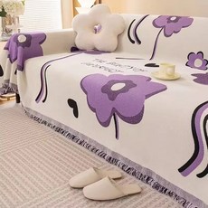 고양이 발톱 방지 소파 커버, 180x200 (1인용), 영국 꽃 보라색