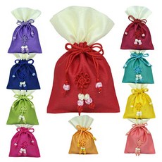 주-파앤카코리아 전통 복주머니-실크 복주머니, 소-골고루, 1개