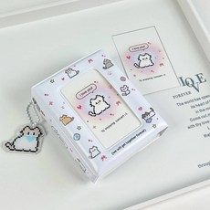 台灣出貨-像素小貓卡冊高顏值ins風3寸一宮格小卡收納冊可愛迷你拍立得相冊, 像素小貓掛件無卡冊