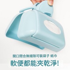 寵物拾便器 軟便都能夾乾淨, 包包型拾便器藍色, 1個