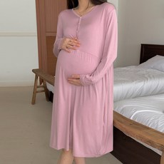 수엠W 임부 수유 원피스 홈웨어 출산 전후 편한 데일리 롱원피스 B050 맘긴팔수유원피스