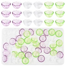 ECLATIS MakemadeDIY DIY 하이퀄리티 주얼리용 아크릴 야광 별 비즈 200개 어둠 속에서 벌크 혼합 색상 귀여운 스페이서 비즈 디자인 팔찌 목걸이 귀걸이 제, 3가지 색상 꽃 - 50개