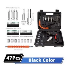 미니 전동드릴 회전식 손잡이 무선드릴 3.6v 충전식 가정용드릴<<47세트>>, 1개