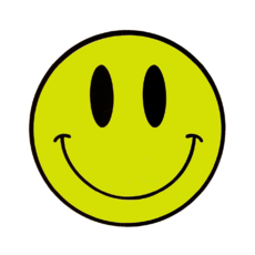 삼항LED 스마일 스티커 Smile Sticker / 소 대, 1개, 형광 대형