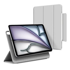 케노 아이패드 마그네틱 폴리오 애플펜슬 수납커버 케이스, 그레이, 1개