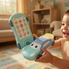 오각몰 유아 전화기 놀이 배우기전화놀이 휴대폰전화놀이, 1개, 민트